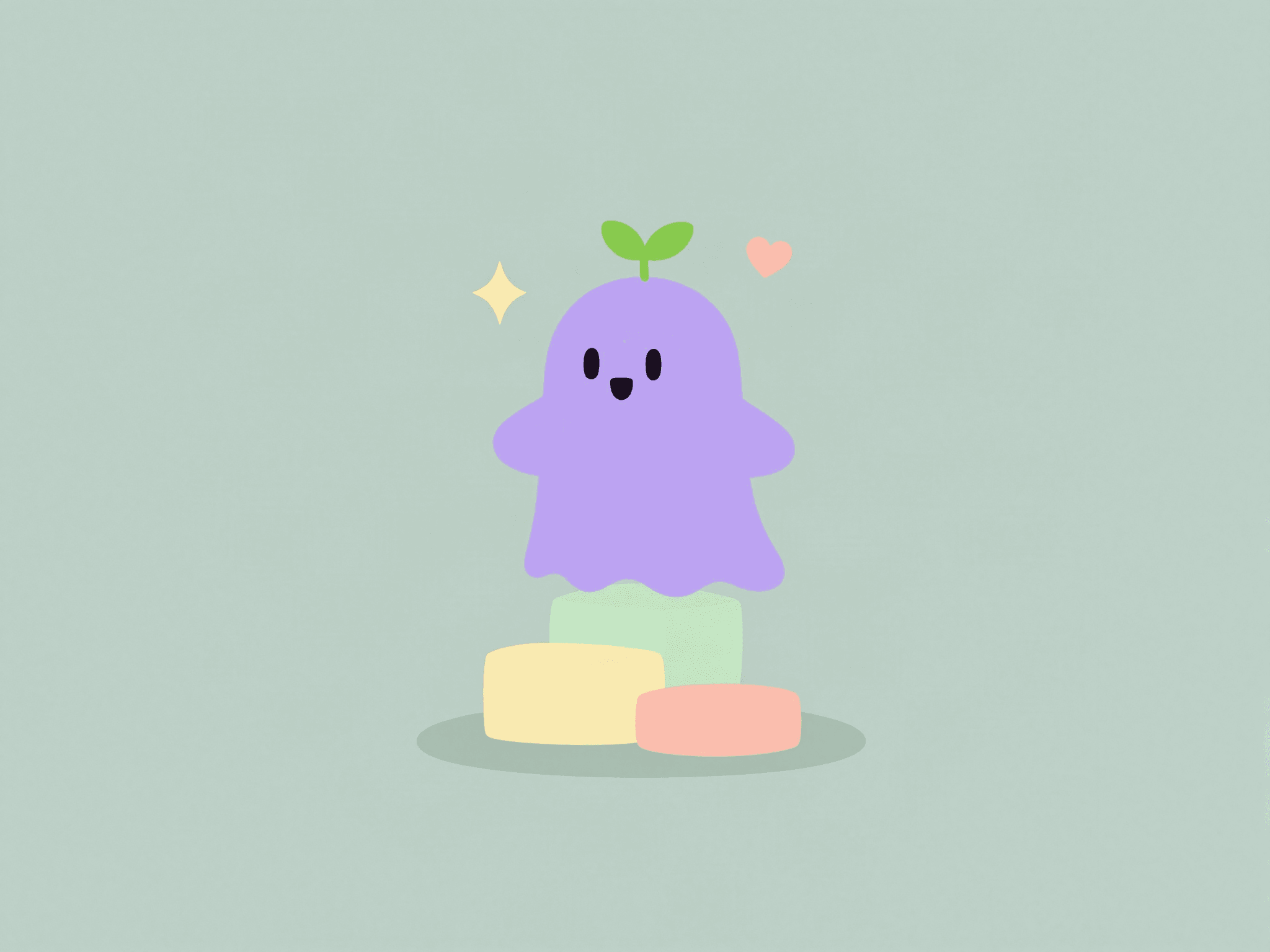 Pip climbs a staircase of soft pastel blocks, one step at a time.